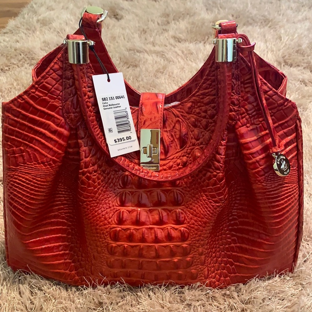 New with tags. Orange large Brahmin purse.